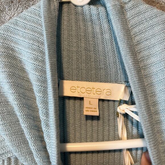 Etcetera Ribbed Knit Midi‎ Sweater Dress Size Large Wool Blend Blue New *Flawed - Picture 7 of 9